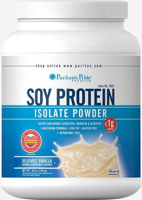 Соєвий протеїн ізолят порошок ванілі, Soy Protein Isolate Powder Vanilla, Puritan's Pride, 794 г