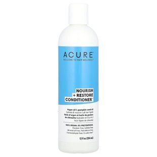 ACURE, Nourish + Restore Conditioner, живильний і відновлювальний кондиціонер, для всіх типів волосся, арганова олія та олія насіння гарбуза, 354&nbsp;мл (12&nbsp;рідк. унцій)