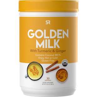 Золотое молоко с куркумой и имбирем в порошке Sports Research (Golden Milk with Turmeric & Ginger) 300 г купить в Киеве и Украине