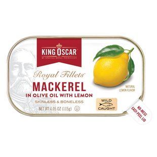 King Oscar, Royal Fillets, mackerel in olive oil with lemon, 4.05 ounces (115 g)