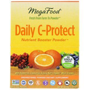 Витамин С растворимый порошок MegaFood (Daily C-Protect) 30 пакетиков по 2.13 г каждый купить в Киеве и Украине