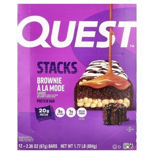 Quest Nutrition Stacks Protein Bar (12 bars, 67g brownie)