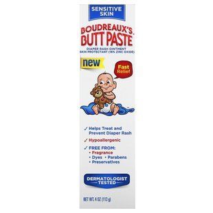 Boudreaux's Butt Paste, Diaper Rash Ointment, Sensitive Skin, 4 oz (113 g) купить в Киеве и Украине