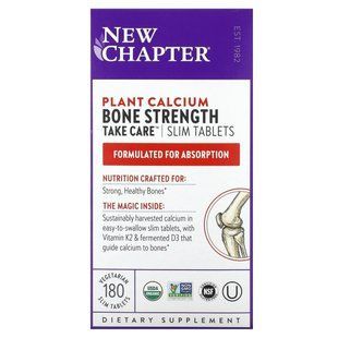 Для здоровья костей комплекс с кальцием New Chapter (Bone Strength) 180 минитаблеток купить в Киеве и Украине