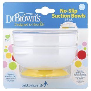 Dr. Brown's, No-Slip Suction Bowls, 4 Months + , 2 Pack купить в Киеве и Украине
