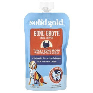 Solid Gold, Bone Broth Meal Topper, For Dogs, All Ages, Turkey Bone Broth With Pumpkin & Ginger, 8 oz (226 g)