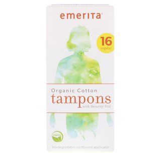 Органические хлопковые тампоны с защитной пленкой, средний размер, Emerita, 16 шт. купить в Киеве и Украине