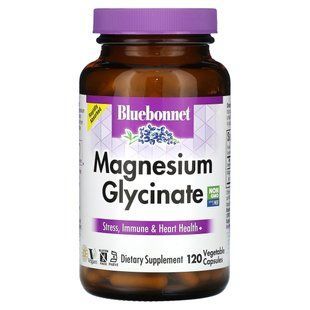 Магний глицинат Bluebonnet Nutrition (Magnesium Glycinate) 400 мг 60 вегетарианских капсул купить в Киеве и Украине