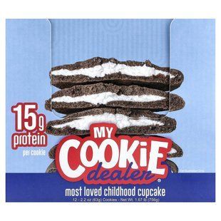 My Cookie Dealer Protein, білкове печиво, найулюбленіший кекс для дитинства, 12 печива по 63 г (2,2 унції)
