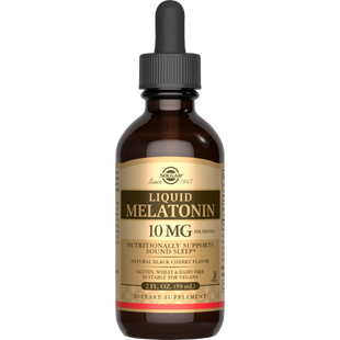 Мелатонин жидкий натуральный черная вишня Solgar (Liquid Melatonin Natural Black Cherry Flavor) 10 мг 59 мл купить в Киеве и Украине