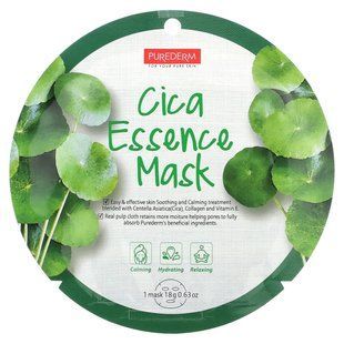 Purederm, Cica Essence Beauty Mask, 12 Sheets, 0.63 oz (18 g) Each купить в Киеве и Украине