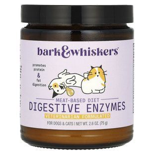 Травні ферменти на мʼясній основі для собак і котів Dr. Mercola (Bark & Whiskers Digestive Enzymes Meat-Based) 75 г