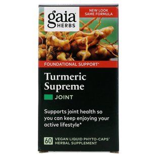 Turmeric Supreme, Joint, для суставов, Gaia Herbs, 60 вегетарианских жидких фитокапсул купить в Киеве и Украине