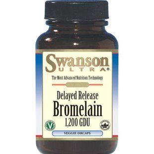 Бромелайн, Bromelain 1,200 ГДУ, Swanson, 500 мг, 60 капсул купить в Киеве и Украине
