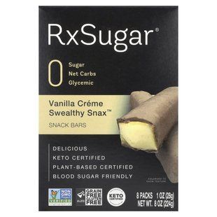 RxSugar, Swealthy Snax, Snack Bars, Vanilla Creme, 8 Packs, 1 oz (28 g) Each купить в Киеве и Украине