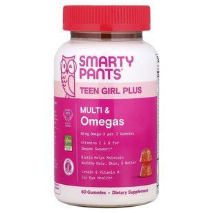 SmartyPants, Teen Girl Plus Multi & Omegas. Mango Orange, 60 Gummies купить в Киеве и Украине