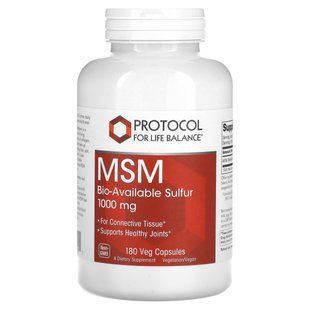 Protocol for Life Balance, MSM, 1,000 mg, 180 Veg Capsules купить в Киеве и Украине