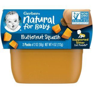 1st Foods, мускатна гарбуз, Gerber, 2 шт в упаковці, по 56 г кожна