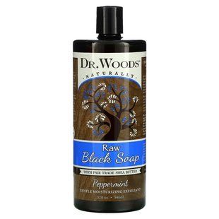 Black soap with shea butter and peppermint aroma Dr. Woods (Raw Black Soap) 946 ml.