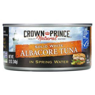 Твердый белый длинноперый тунец, в родниковой воде, Crown Prince Natural, 12 унций (340 г) купить в Киеве и Украине