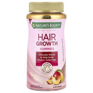 Nature's Bounty, Hair Growth Gummies, Peach Mango, 60 Gummies купить в Киеве и Украине