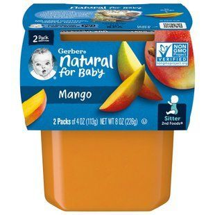 Gerber, Natural for Baby, 2nd Foods, Mango, 2 Pack, 4 oz (113 g) Each купить в Киеве и Украине