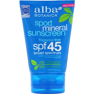 Солнцезащитный крем SPF 45 спорт Alba Botanica (SPF 45) 113 г купить в Киеве и Украине