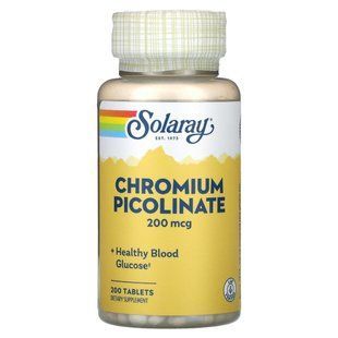 Solaray, Chromium Picolinate, 200 mcg, 200 Tablets купить в Киеве и Украине