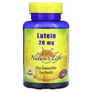 Nature's Life, Lutein , 20 mg, 100 Softgels купить в Киеве и Украине