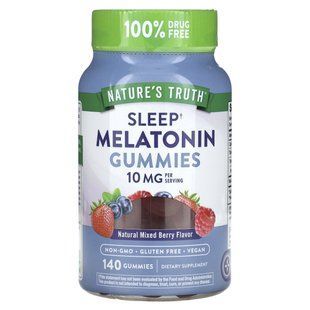 Nature's Truth, Sleep Melatonin Gummies, Natural Mixed Berry, 10 mg , 140 Gummies (5 mg per Gummy) купить в Киеве и Украине