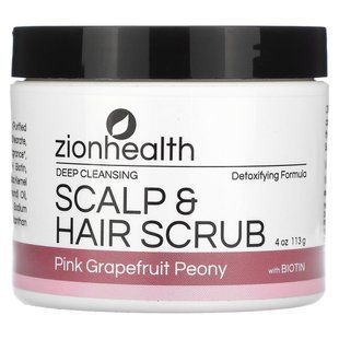 Scrub for scalp and hair with biotin, pink grapefruit and peony, 113 g (4 oz)