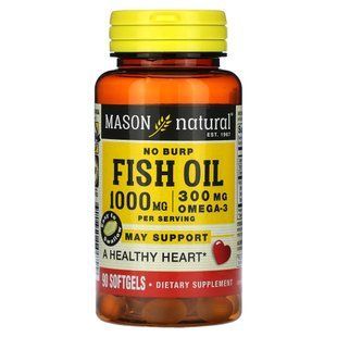 Рыбий жир, Fish Oil, Mason Natural, 1000 мг, 90 капсул купить в Киеве и Украине