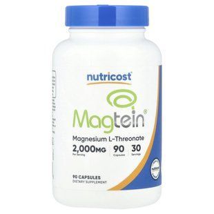 Nutricost, Magtein&reg;, Magnesium L-Threonate, 90 Capsules (666 mg per Capsule) купить в Киеве и Украине