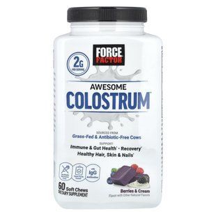 Force Factor, Awesome Colostrum&trade;, Berries & Cream, 60 Soft Chews купить в Киеве и Украине