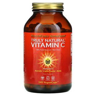 Натуральний вітамін С, Truly Natural Vitamin C, HealthForce Superfoods, 360 вегетаріанських капсул