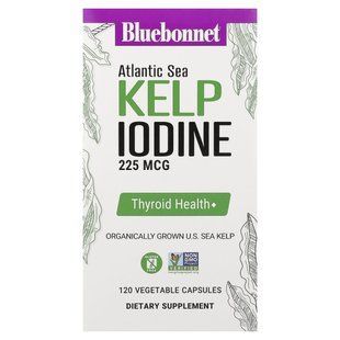 Bluebonnet Nutrition, йод из бурых водорослей атлантических морских водорослей, 225 мкг, 120 растительных капсул купить в Киеве и Украине