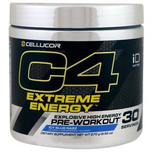 C4 Original for explosive training, before training, blue ice, Cellucor, 9.52 ounces (270g)