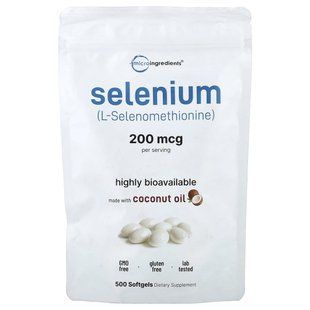 Micro Ingredients, селен, 200 мкг, 500 капсул купить в Киеве и Украине