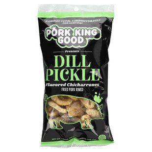 Pork King Good, ароматизований чічаррон, солоний огірок із кропом, 49,5 г (1,75 унції)
