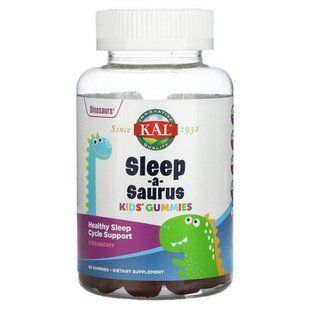 Мелатонин поддержка цикла сна для детей вкус клубники KAL (Sleep-a-Saurus) 60 жевательных конфет купить в Киеве и Украине