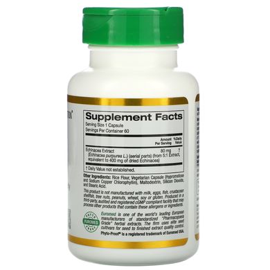 Екстракт ехінацеї California Gold Nutrition (Echinacea Herb Extract) 80 мг 60 вегетаріанських капсул