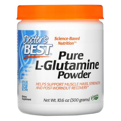 Чистий порошок L-глютаміна, Pure L-Glutamine Powder, Doctor's Best, 300 г