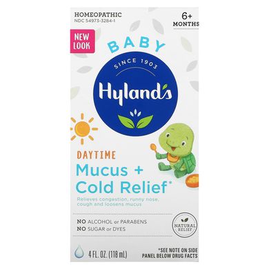Слиз + простудне денний час, вік 6 місяців +, Hyland's, 4 рідких унції (118 мл)