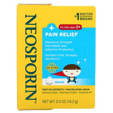 Крем двойного действия для облегчения боли для детей от 2 лет Neosporin (Pain Relief Cream, For Kids Ages 2+) 14,2 г купить в Киеве и Украине