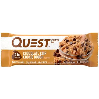 Протеїновий батончик, шоколадна крихта, пісочне тісто, Quest Nutrition, 12 штук, 2,12 унц (60 г) кожен