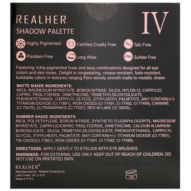 Палитра теней, Embrace Yourself, Shadow Palette IV, RealHer, 0,36 унции (10,8 г) купить в Киеве и Украине