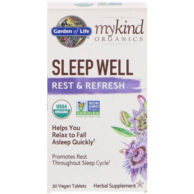 Здоровий сон відпочинок і відновлення Garden of Life (Sleep Well MyKind Organics) 30 таблеток