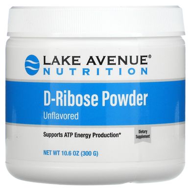 Порошок D-рибози, без добавок, Lake Avenue Nutrition, 300 г