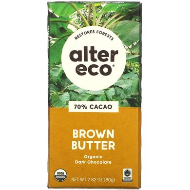 Органічний шоколад, темно-солоне коричневе олія, Alter Eco, 80 г