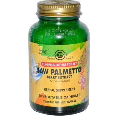 Со Пальметто екстракт ягід Solgar (Saw Palmetto) 450 мг 60 капсул